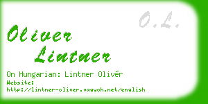 oliver lintner business card